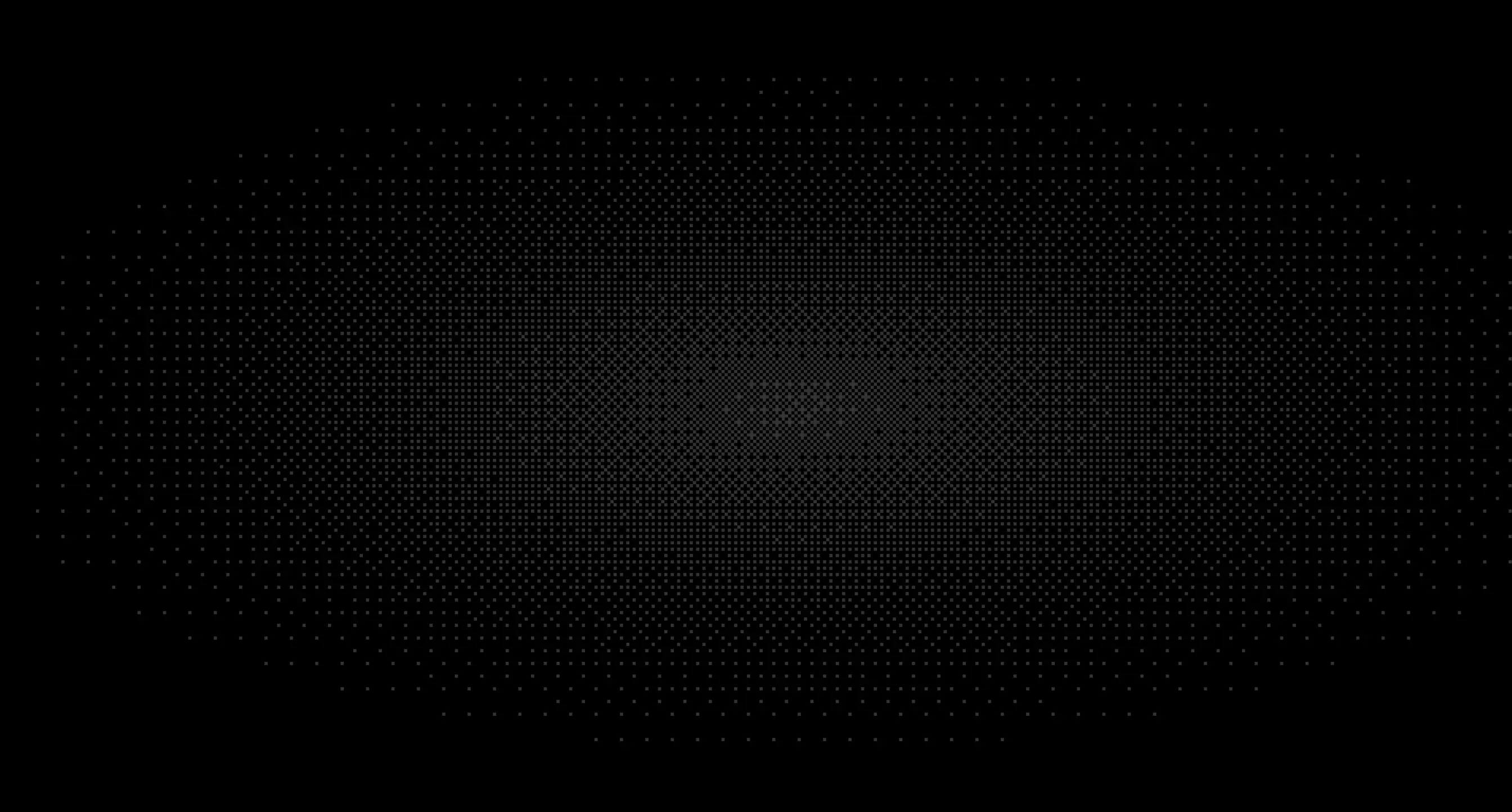 Black background with a subtle pattern of tiny evenly spaced gray dots forming concentric oval shapes radiating from the center.